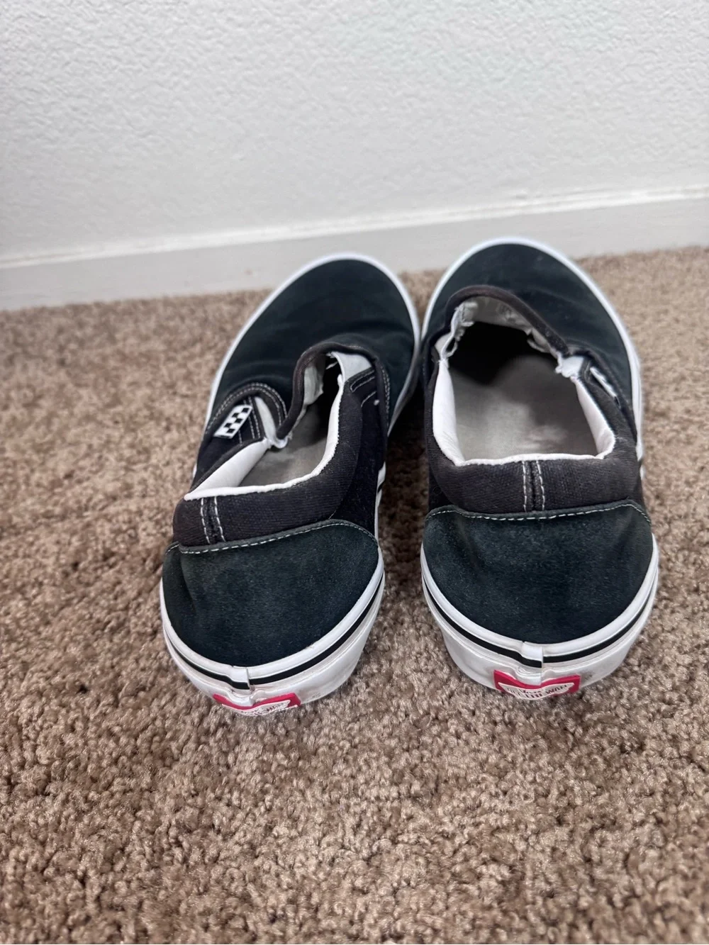 Vans Black Slip-On Loafers with White Sole